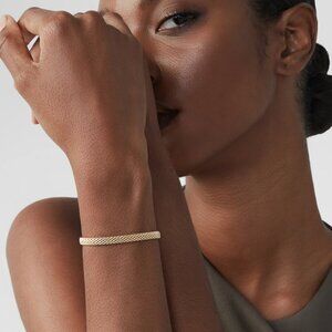 Miabella 18K Gold Over Sterling Silver Italian 5mm Mesh Link Chain Bracelet